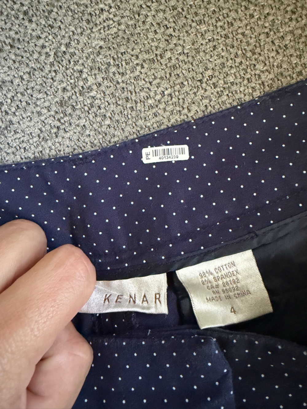 Kenar Navy and White Polka Dot geometric pants